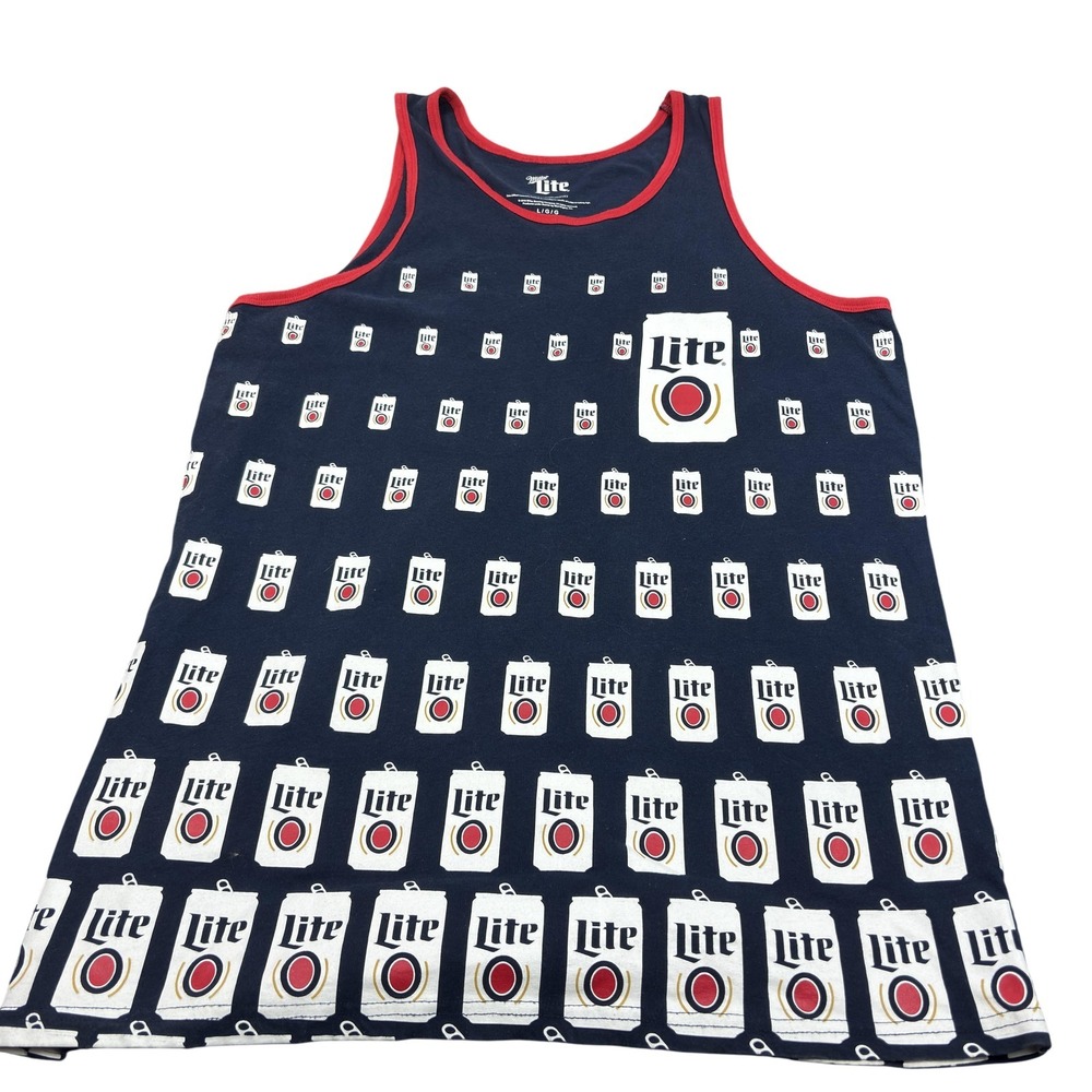 Miller Lite  Beer Men's Large Blue All Over Beer Can Print  Cowboys Fans Gift